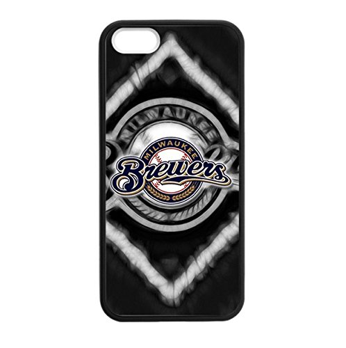 6187094760158 - CELLPHONE ACCESSORIES IPHONE 5/5S TPU CASE MILWAUKEE BREWERS BACKGROUND DESIGN (LASER TECHNOLOGY)-BY ALLTHINGSBASKETBALL