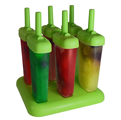 6189515589683 - COOLULI REUSABLE ICE POP MOLDS POPSICLE MAKER FOR FREEZER- BPA FREE: HOMEMADE FAMILY FUN-6 PC SET (GREEN)