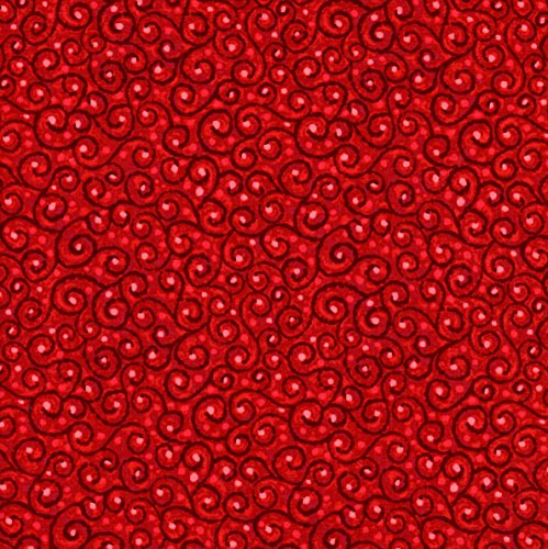0619096158672 - BLANK PARADISO RED SWIRL COTTON QUILTING FABRIC 44 WIDE BY THE YARD