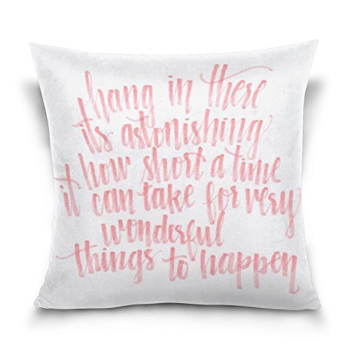 6191352923650 - YUIHOME SOFT SIMPLE DIY PERSONALITY NON-MAINSTREAM CULTURE WORDS DESIGN SQUARE PILLOWCASE (18 X 18)