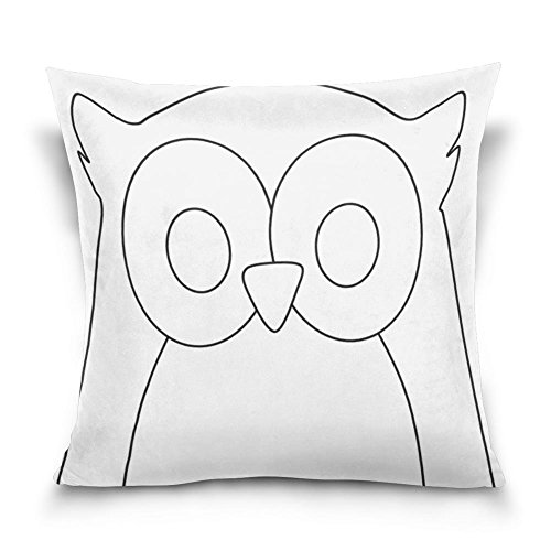 6191352925319 - YUIHOME SIMPLE OWL PATTERN DESIGN COTTON VELVET PILLOWCASE (20 X 20)