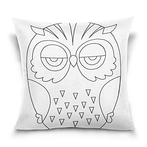 6191352925586 - YUIHOME SIMPLE DIY GRUMPY OWL PATTERN DESIGN COTTON VELVET PILLOWCASE (20 X 20)