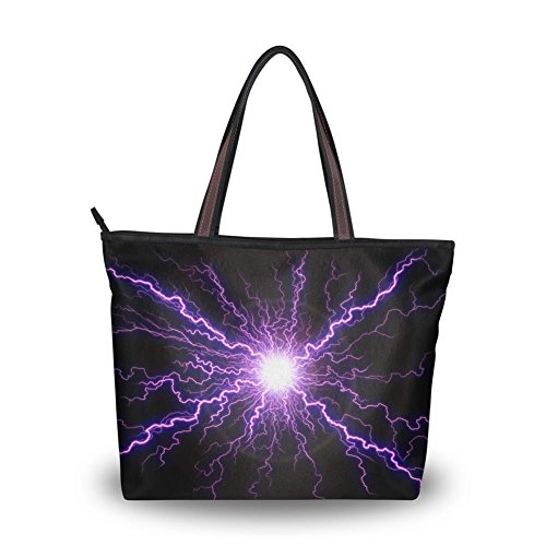 6191352927634 - YUIHOME GIRL'S UNIQUE DIY FORMATION OF LIGHTNING PATTERN PRINTING DESIGN LADY'S TOTE BAG