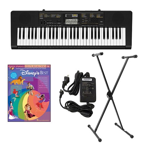 0619159405071 - CASIO CTK2400 61-KEY KEYBOARD DELUXE PACKAGE WITH CASIO KEYBOARD ADAPTER, KEYBOARD STAND & DISNEY'S BEST EASY PIANO PLAY ALONG BOOK