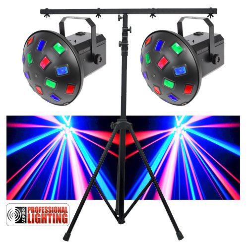 0619159942804 - LED DJ LIGHTING PACK - DUAL LED MUSHROOM LIGHTS & STAND - GREAT FOR THE MOBILE DJ THAT DOES WEDDINGS & PARTIES