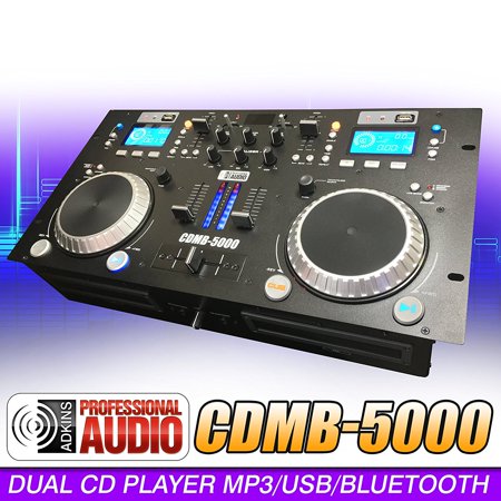 0619159942996 - CDMB-5000 DUAL MEDIA PLAYER MIXER COMBO - CD - USB - MP3 - BLUETOOTH - ADKINS PRO AUDIO