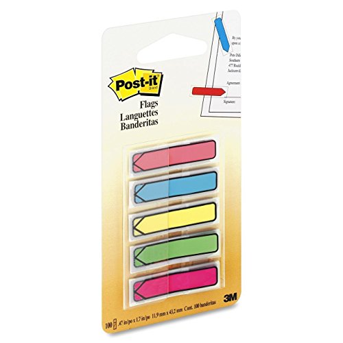 0619271586405 - POST-IT ARROW FLAGS WITH ON-THE-GO DISPENSER, ASSORTED BRIGHT COLORS 6-PACK