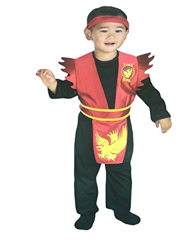 6194203313372 - DISGUISE LITTLE RED FIGHTING NINJA COSTUME WITH HEADBAND (2T)