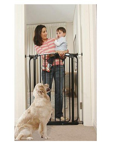 6195719823898 - DREAMBABY CHELSEA EXTRA TALL 40 AUTO CLOSE BABY PET SECURITY SAFETY GATE WITH EXTENSIONS- BLACK