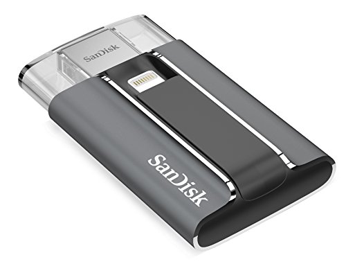 0619659130657 - SANDISK IXPAND 128GB USB 2.0 MOBILE FLASH DRIVE WITH LIGHTNING CONNECTOR FOR IPHONES, IPADS & COMPUTERS- SDIX-128G-G57
