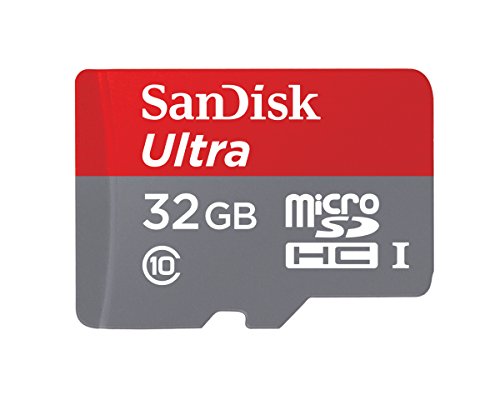 6196591347472 - SANDISK ULTRA 32GB MICROSDHC UHS-I CARD WITH ADAPTER, GREY/RED, STANDARD PACKAGING (SDSQUNC-032G-GN6MA)