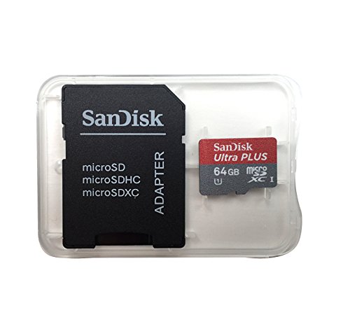 0619659139568 - SANDISK ULTRA PLUS 64GB MEMORY CARD. UPTO 80MB/S READ. MICROSDXC, CLASS 10, UHS-1 CARD WITH SD ADAPTER.