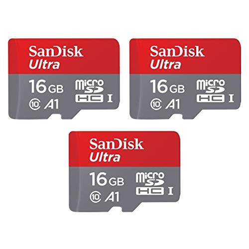 0619659183080 - SANDISK 16GB (3-PACK) ULTRA MICROSDHC UHS-I MEMORY CARD - SDSQUAR-016G-GN6MM