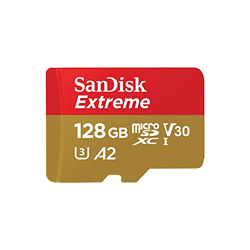 0619659188450 - SANDISK 128GB EXTREME MICROSDXC UHS-I MEMORY CARD WITH ADAPTER - C10, U3, V30, 4K, 5K, A2, MICRO SD CARD - SDSQXAA-128G-GN6MA
