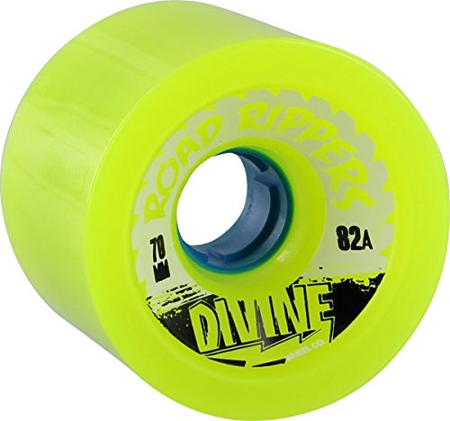 0619730364919 - DIVINE ROAD RIPPERS LIME SKATEBOARD WHEELS - 70MM 82A (SET OF 4)