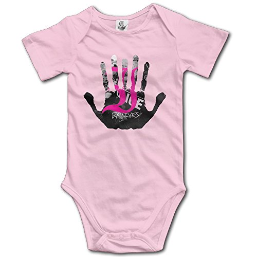 6197563371914 - ZZYY TODDLER SHORT-SLEEVE ROMPER EVERY TIME I DIE EMBRACE BODYSUIT FOR 6-24 MONTHS SIZE 6 M PINK