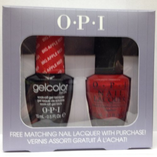 0619828098931 - SPF27 BIG APPLE RED N25 OPI GELCOLOR UV GEL POLISH WITH FREE MATCHING NAIL LACQUER 0.5FLOZ