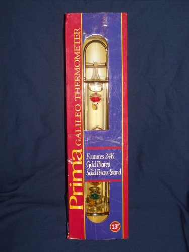 0619996903112 - KOCH 13 PRIMA GAILLEO THERMOMETER - FEATURES 24K GOLD PLATED SOLID BRASS STAND