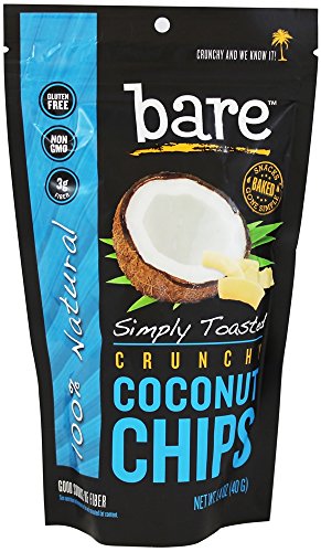 0620023159181 - BARE FRUIT - 100% NATURAL CRUNCHY COCONUT CHIPS SIMPLY TOASTED - 1.4 OZ (PACK OF 2)