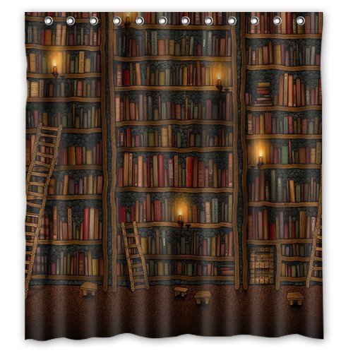 6201629106287 - GENERIC PERSONALIZED OLD LIBRARY BOOKS BOOKSHELF SERIES DESIGN SOLD BY TOO AMAZING SHOWER CURTAIN BATH DECOR CURTAIN 66  X 72  BY TOO AMAZING