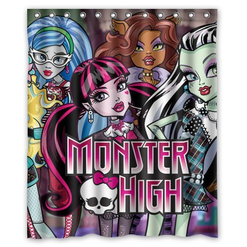 6201629130558 - CUSTOM MONSTER HIGH PICTURE POLYESTER FABRIC SHOWER CURTAIN 60X72 INCH BATH CURTAINS
