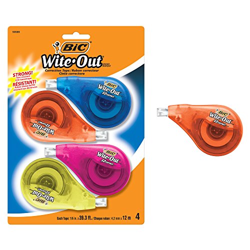 6213759824924 - BIC CLEAN WITE-OUT BRAND EZ CORRECT CORRECTION TAPE, 4-COUNT, 5.25 X .75 X 8.125 (WOTAPP418-WHI)