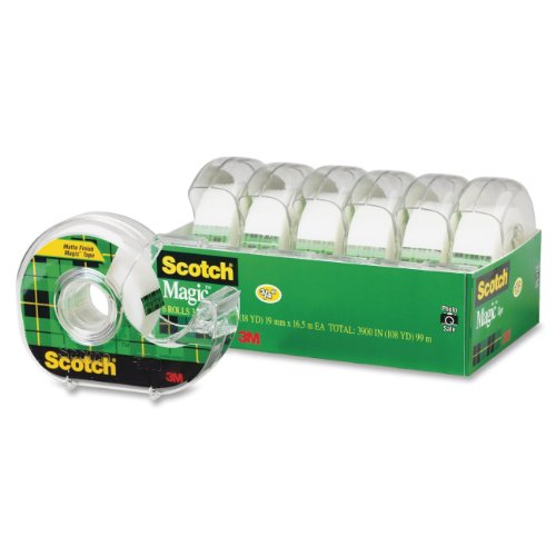 6213759842096 - SCOTCH MAGIC TAPE AND REFILLABLE DISPENSER, 3/4 X 650 INCHES, 6-PACK