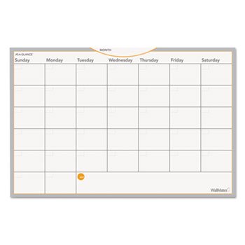 6213759920701 - WALLMATES SELF-ADHESIVE DRY ERASE MONTHLY PLANNING SURFACE, WHITE, 18 X 12