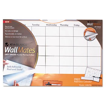 6213759920763 - WALLMATES SELF-ADHESIVE DRY ERASE MONTHLY PLANNING SURFACE, 36 X 24, WHITE