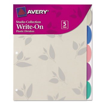 6213759925737 - STUDIO COLLECTION WRITE-ON DIVIDERS, 11X8-1/2, 5-TAB, BAMBOO LEAF