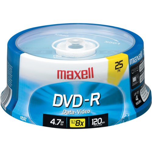 6213759966228 - MAXELL DVD-R DISC 4.7GB 16X 25 PACK SPINDLE