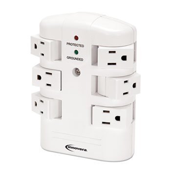 6213759980828 - WALL MOUNT SURGE PROTECTOR, 6 OUTLETS, 2160 JOULES, WHITE