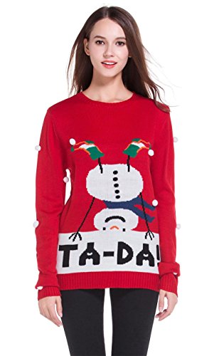 0621624430334 - WOMEN'S CHRISTMAS CUTE REINDEER SNOWFLAKES KNITTED SWEATER GIRL PULLOVER (XX LARGE, TA-DA)