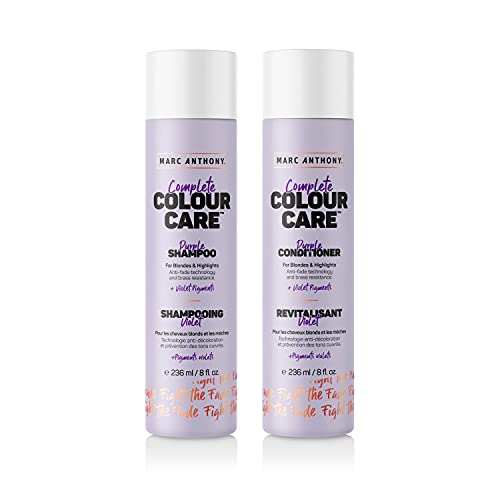 0621732707588 - MARC ANTHONY COLOR CARE PURPLE SHAMPOO AND PURPLE CONDITIONER GIFT SET - ANTI-BRASS VIOLET PIGMENTS, QUINOA, GRAPESEED OIL SHAMPOO CONDITIONER SET - COLOR SAFE SHAMPOO FOR BLONDE & SILVER HAIR