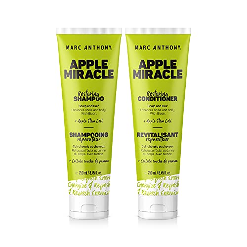 0621732707595 - MARC ANTHONY RESTORING APPLE MIRACLE SHAMPOO AND CONDITIONER SET FOR HAIR GROWTH & BREAKAGE – APPLE EXTRACT, BIOTIN, KERATIN, & GRAPESEED OIL SHAMPOO AND CONDITIONER GIFT SET - FOR DRY DAMAGED HAIR