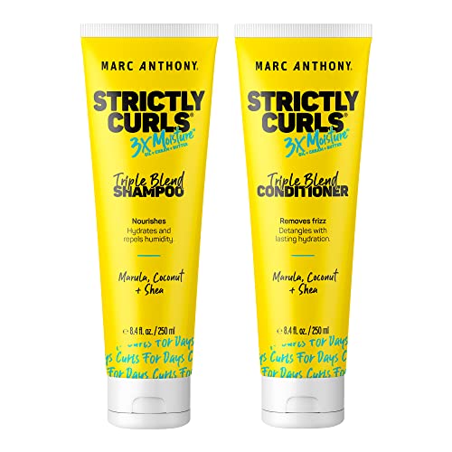 0621732708998 - MARC ANTHONY STRICTLY CURLS 3X MOISTURE DEEP SHAMPOO & CONDITIONER FOR CURL DEFINING & ANTI FRIZZ - SHEA BUTTER, MARULA OIL, ALOE & COCONUT OIL - SULFATE FREE COLOR SAFE FOR DRY DAMAGED CURLY HAIR