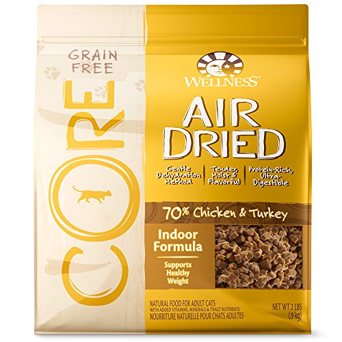 0622013287348 - WELLNESS CORE AIR DRIED GRAIN FREE INDOOR CHICKEN & TURKEY NATURAL DRY CAT FOOD, 2-POUND BAG