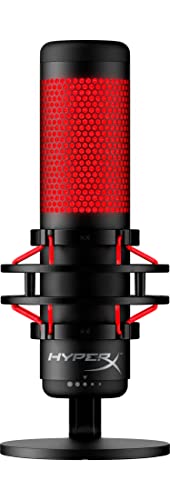 6221243344629 - HYPERX QUADCAST - USB CONDENSER GAMING MICROPHONE, FOR PC, PS4, PS5 AND MAC, ANTI-VIBRATION SHOCK MOUNT, FOUR POLAR PATTERNS, POP FILTER, GAIN CONTROL, PODCASTS, TWITCH, YOUTUBE, DISCORD, RED LED