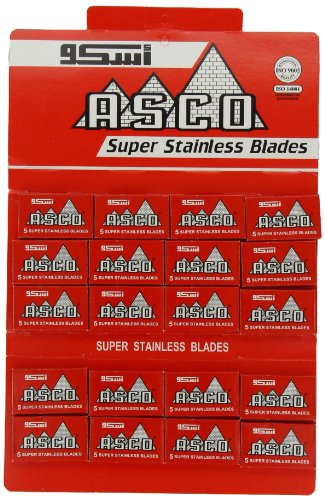 6222001551594 - 100 ASCO SUPER STAINLESS DOUBLE EDGE SAFETY RAZOR BLADES