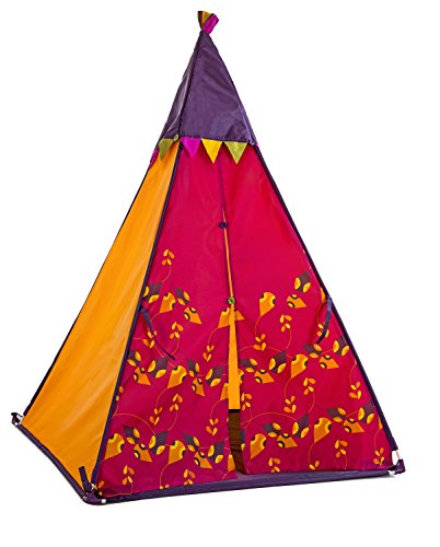 0062243259522 - B. TEEPEE TENT - RASPBERRY - DETACHABLE NIGHT-LIGHT - ROOMY ENOUGH FOR FRIENDS - 55 INCHES X 39.5 INCHES X 39.5 INCHES - BATTERIES INCLUDED - A PORTION OF SALES GOES TO FREE THE CHILDREN