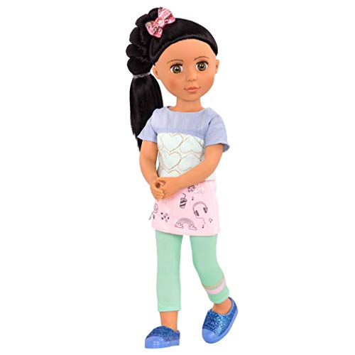 0062243412033 - GLITTER GIRLS DOLLS BY BATTAT – 14-INCH POSEABLE FASHION DOLL SOO JI — BLACK HAIR & HAZEL EYES —HEARTS OUTFIT WITH BLUE GLITTER SHOES – TOYS, CLOTHES, AND ACCESSORIES FOR KIDS AGES 3+