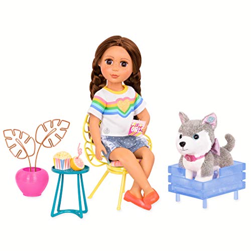 0062243412613 - GLITTER GIRLS DOLLS BY BATTAT – GG HOME PORCH SET – DOLL HOUSE PATIO FURNITURE PLAYSET WITH DOG BED, FLOWER CHAIR, MAILBOX, TABLE, AND MORE! – 14-INCH DOLL ACCESSORIES FOR KIDS AGES 3 AND UP – CHILDRE