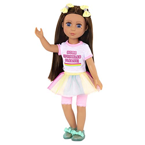 0062243429048 - GLITTER GIRLS DOLLS BY BATTAT – 14-INCH POSEABLE FASHION DOLL KIKA — BROWN HAIR & BLUE EYES — ICE CREAM OUTFIT, RAINBOW SKIRT, AND 2 HAIR BOWS – TOYS, CLOTHES, AND ACCESSORIES FOR KIDS AGES 3+