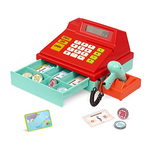 0062243445215 - BATTAT – TOY CASH REGISTER FOR KIDS, TODDLERS – 49PC PLAY REGISTER WITH TOY MONEY, CREDIT CARD, SCANNER – CALCULATING CASH REGISTER – 3 YEARS +