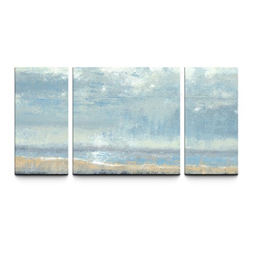 6226168809505 - SR BLUE SEA BEACH 3 PCS/SET 100% HAND PAINTED OIL PAINTINGS HOME DECORATION WITH WOOD FRAMED ARTWORK AND READ TO HANG MODERN CANVAS ART WALL DECOR