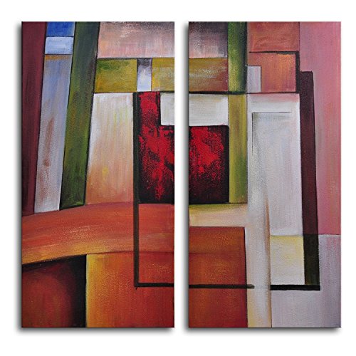 6226168809949 - SR MATRIX 2 PCS/SET 100% HAND PAINTED OIL PAINTINGS HOME DECORATION WITH WOOD FRAMED ARTWORK AND READ TO HANG MODERN CANVAS ART WALL DECOR