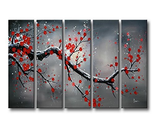 6226168810037 - SR SNOW SAMUUME 5 PCS/SET 100% HAND PAINTED OIL PAINTINGS HOME DECORATION WITH WOOD FRAMED ARTWORK AND READ TO HANG MODERN CANVAS ART WALL DECOR