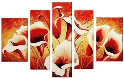 6226168810068 - SR EXOTIC FLOWERS IN FULL BLOOM 5 PCS/SET 100% HAND PAINTED OIL PAINTINGS HOME DECORATION WITH WOOD FRAMED ARTWORK AND READ TO HANG MODERN CANVAS ART WALL DECOR