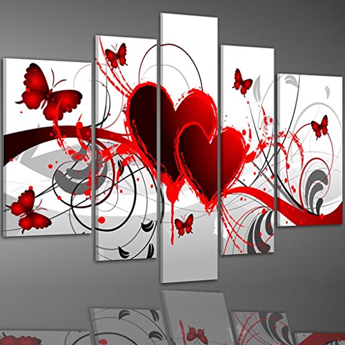 6226168810259 - SR SOULMATE 5 PCS/SET 100% HAND PAINTED OIL PAINTINGS HOME DECORATION WITH WOOD FRAMED ARTWORK AND READ TO HANG MODERN CANVAS ART WALL DECOR