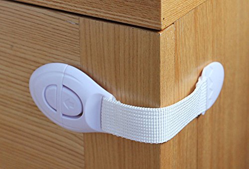 6229635704068 - BLUESTAR CHILD SAFETY LOCKS FOR BABY CHILD SAFETY, TODDLER SAFETY LOCKS WITH 3M ADHESIVE, LATCHES TO BABY PROOF CABINETS, DRAWERS, FRIDGE, OVEN, DISHWASHER, TOILET SEAT (10 PACK)